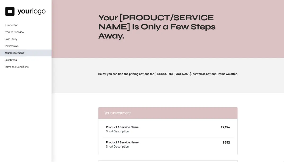General Product Proposal Template - Pink Slide 6