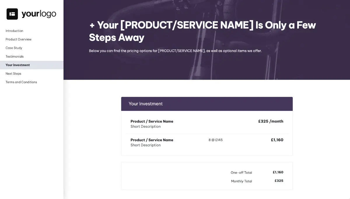 General Product Proposal Template - Dark Purple Slide 6