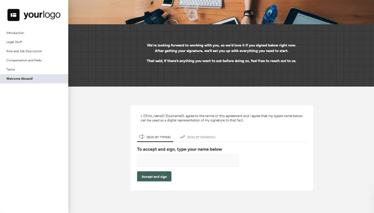 Senior Copywriter Job Offer Template - Accepting the Offer Digitally