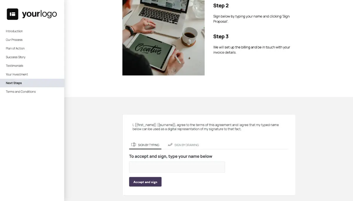 General Service Proposal Template - Purple - Next steps