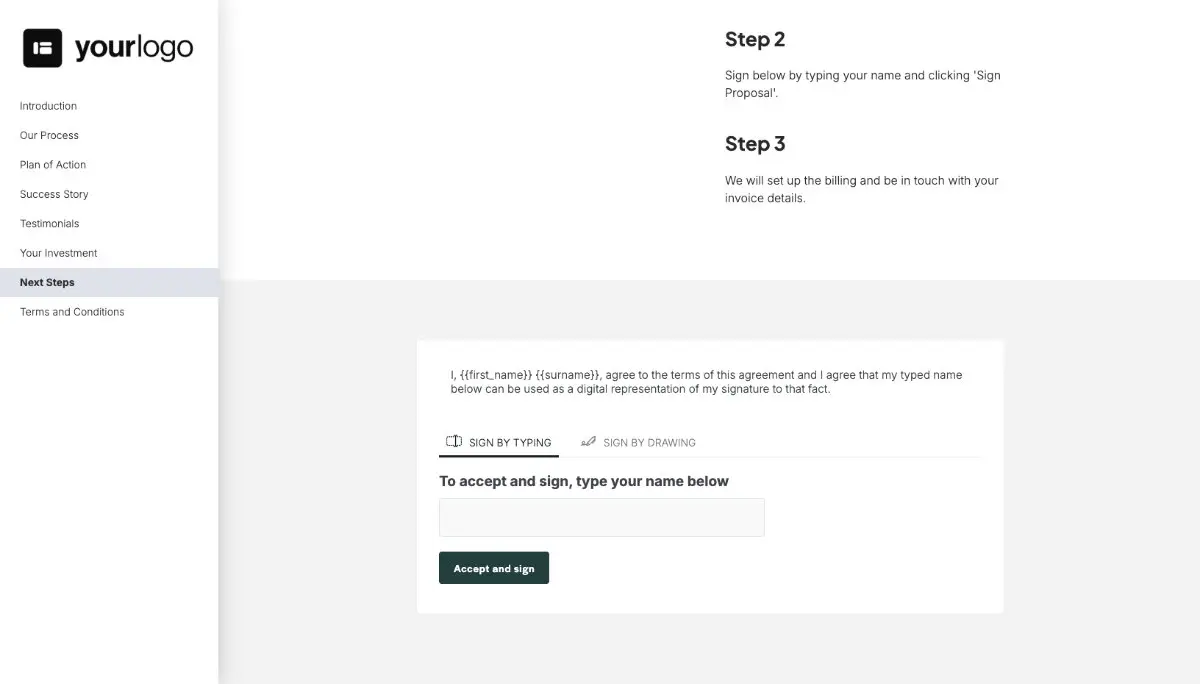 General Service Proposal Template - Green - Next steps