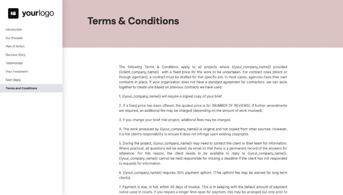 General Service Proposal Template - Pink Slide 9