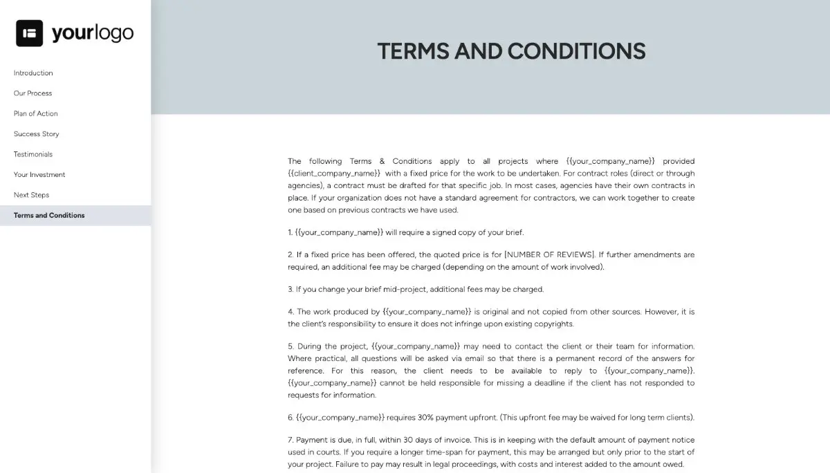 General Service Proposal Template - Light Blue Slide 9