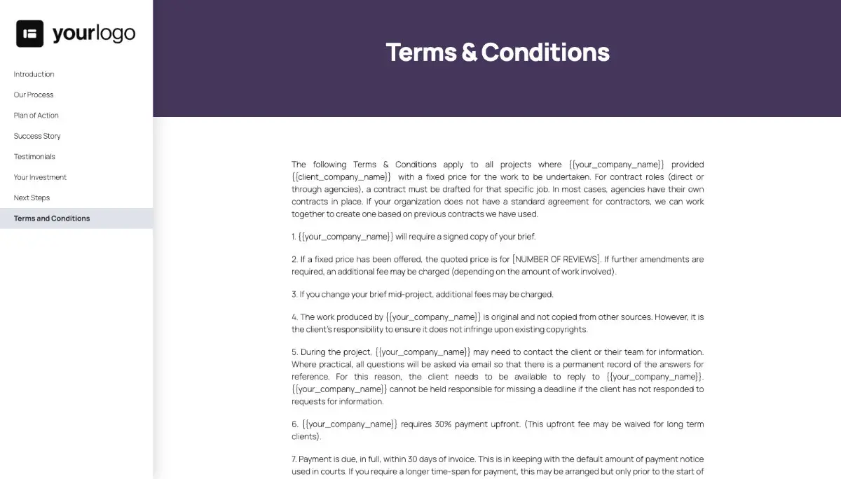 General Service Proposal Template - Purple Slide 9