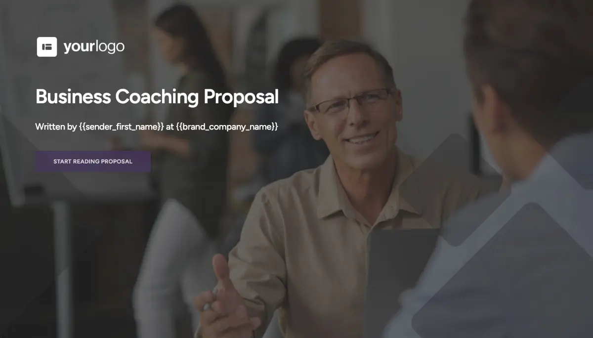 Business Coaching Proposal Template - Visually stunning cover