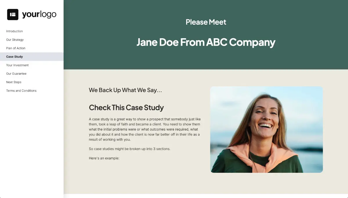 Coaching Proposal Template - Case study example