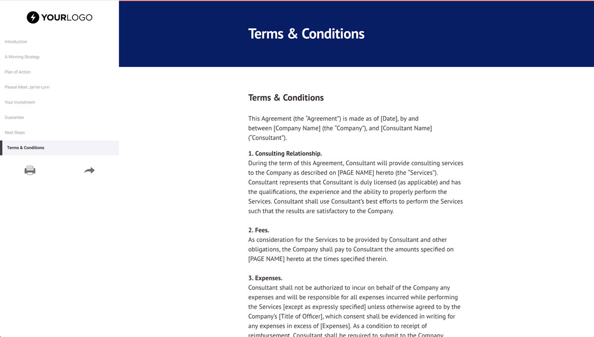 Fee Schedule Template Consulting