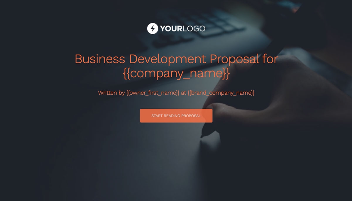 Business Development Proposal Template - Visually stunning cover