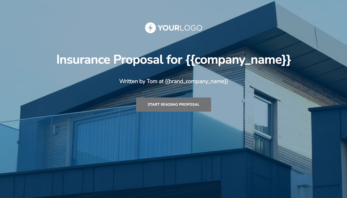 Insurance Proposal Template - Visually attractive cover