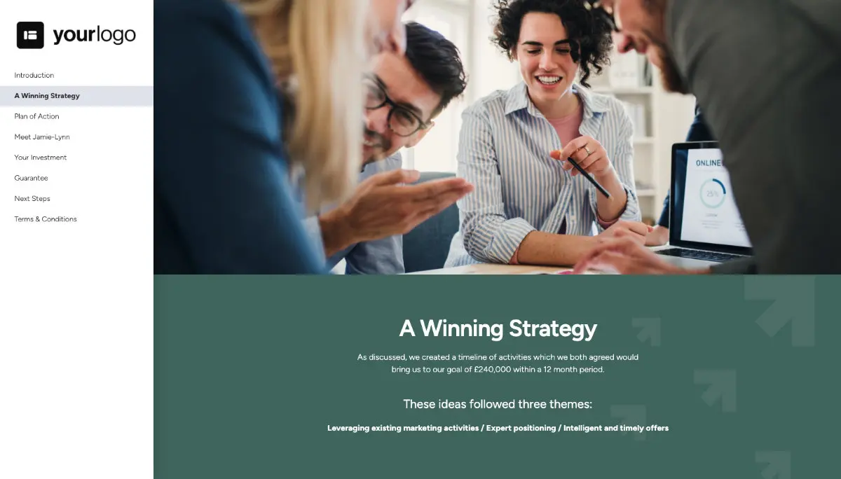 Marketing Consulting Proposal Template - Pre-written services section
