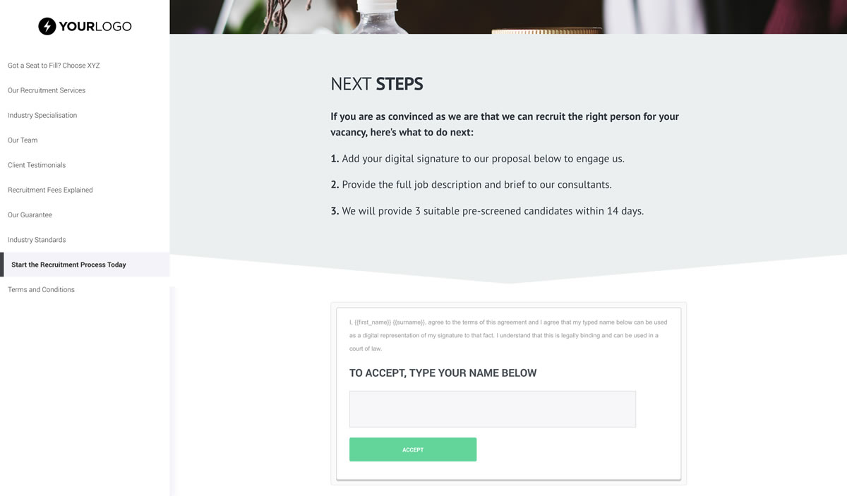 Retained Search Agreement Template from betterproposals.io