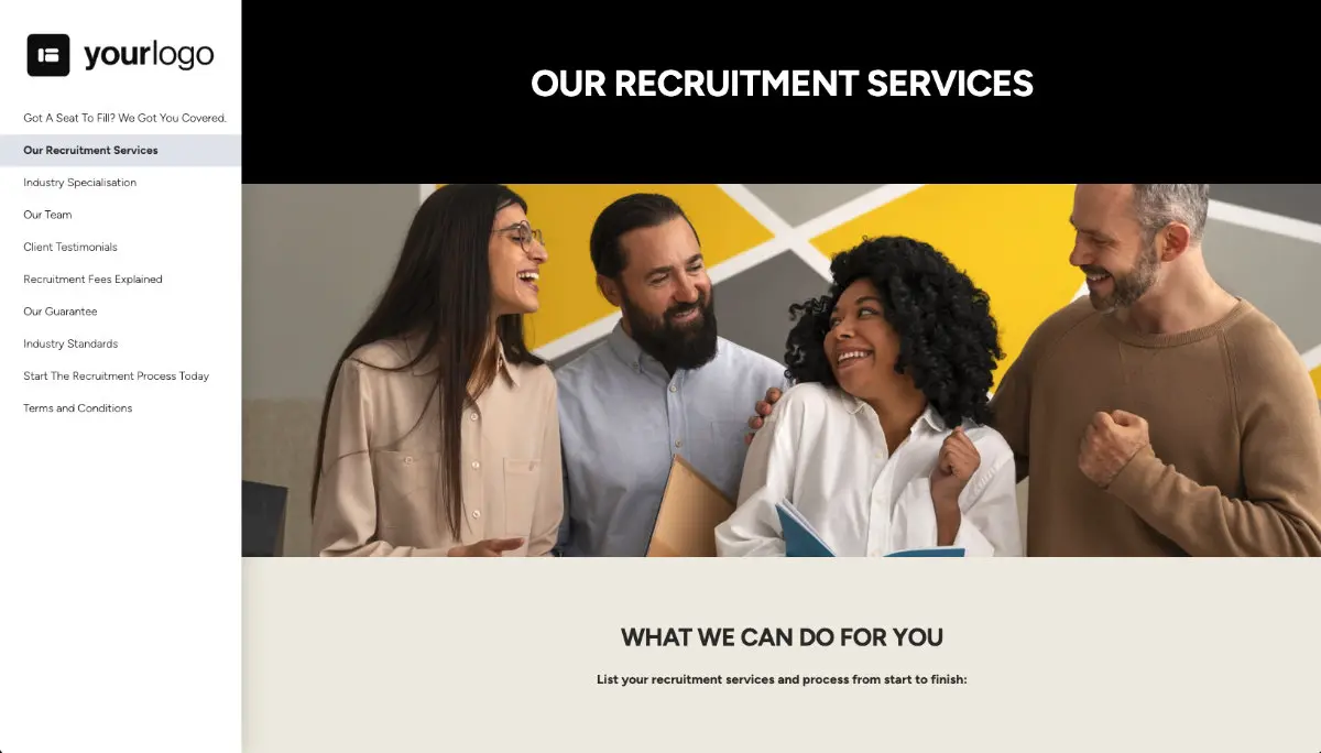 Recruitment Proposal Template - Pre-written services section
