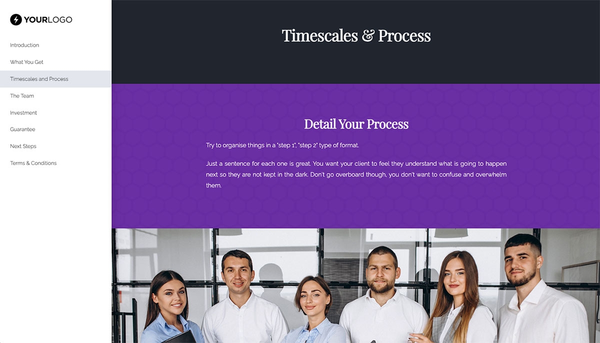 Sales Proposal Template - Process and timescales