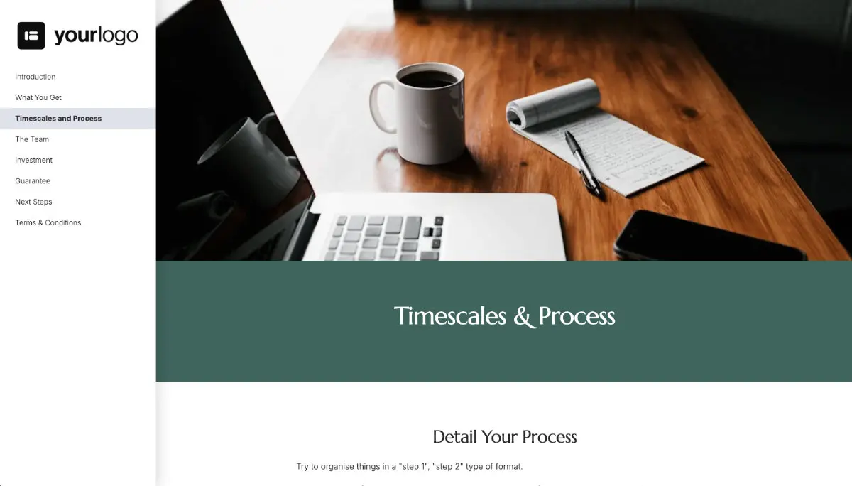 Sales Proposal Template - Process and timescales