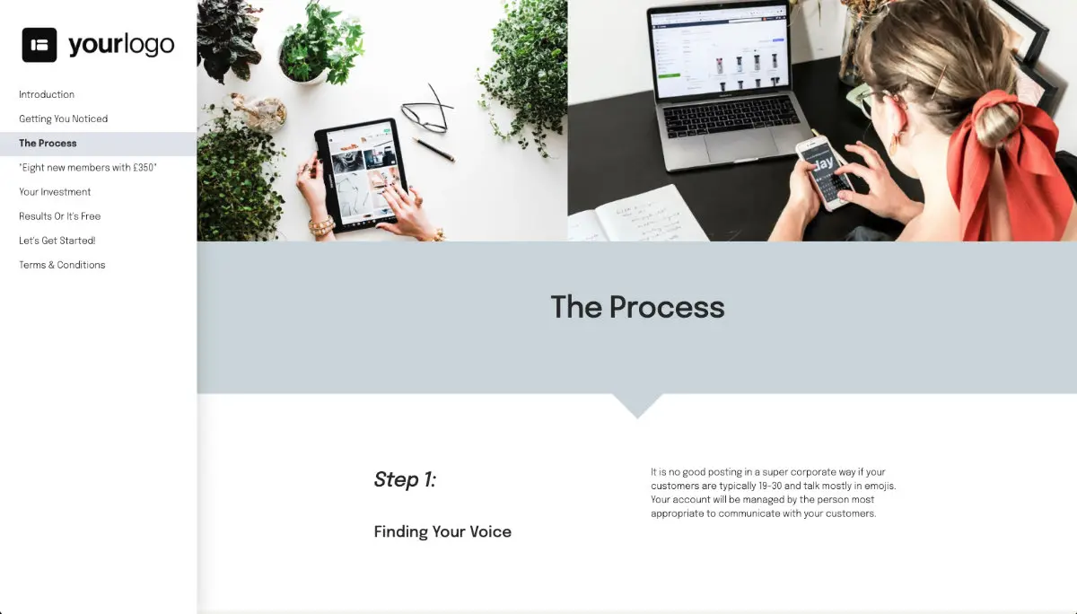 Social Media Consulting Proposal Template - Process and timescales