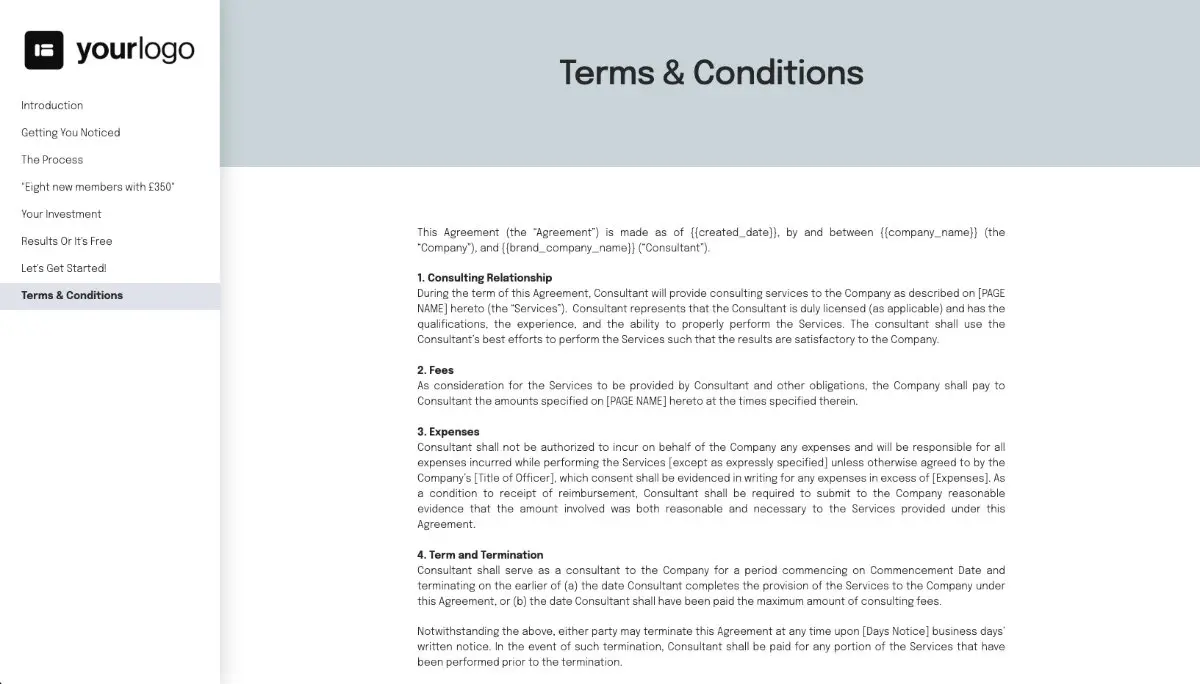 Social Media Consulting Proposal Template - Pre-written contract
