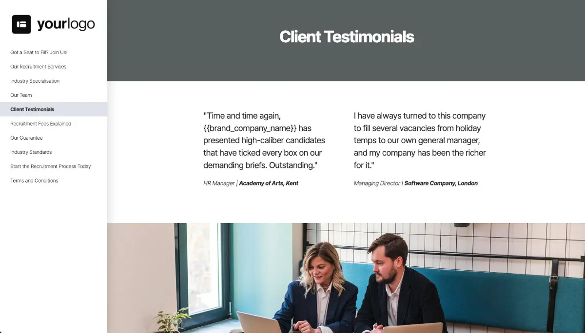 Staffing Agency Proposal Template - Testimonial examples