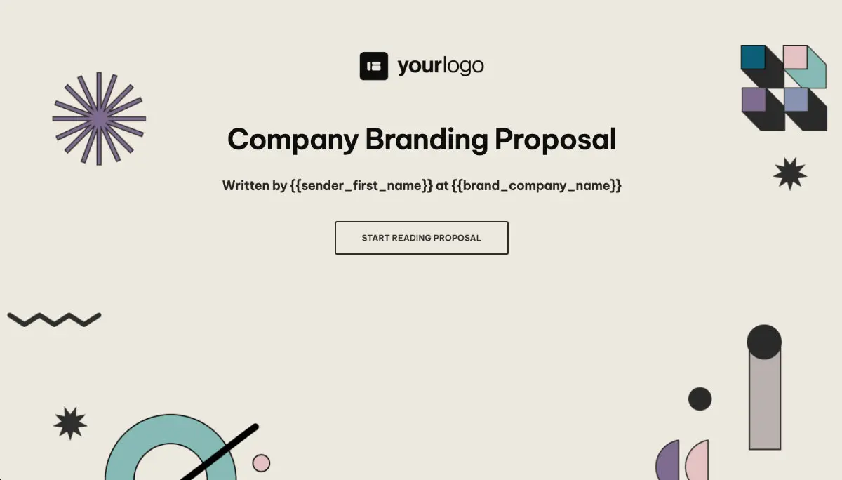 Brand Design Proposal Template Slide 1