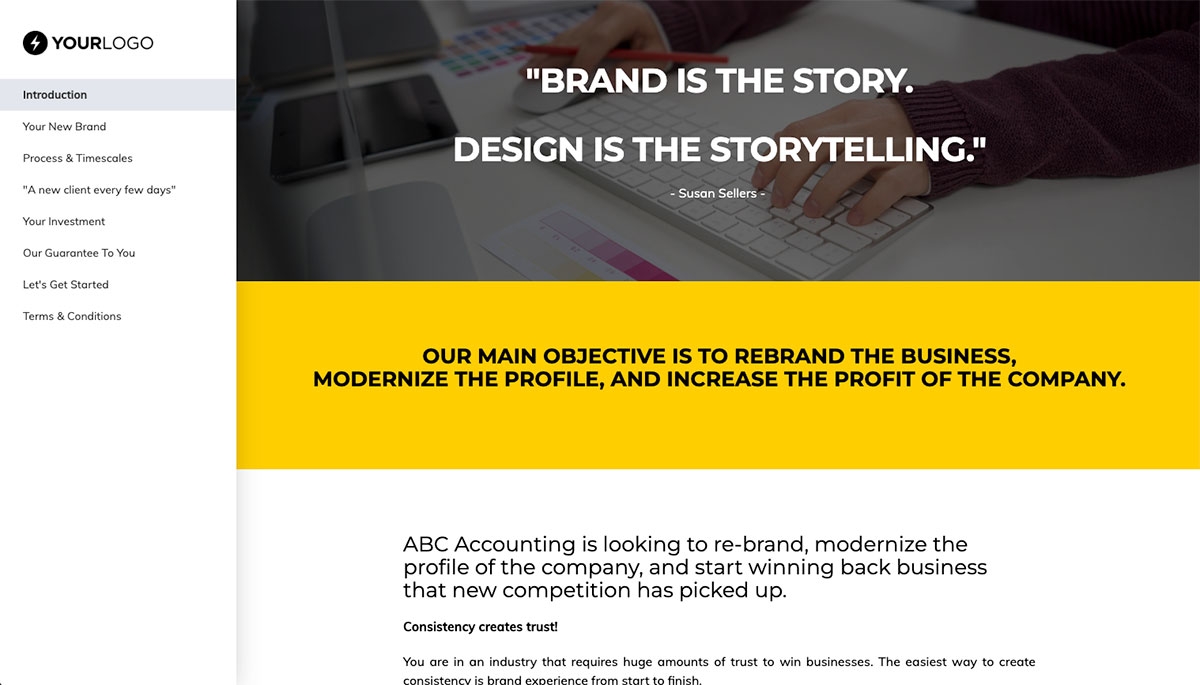 Brand Design Proposal Template Slide 2