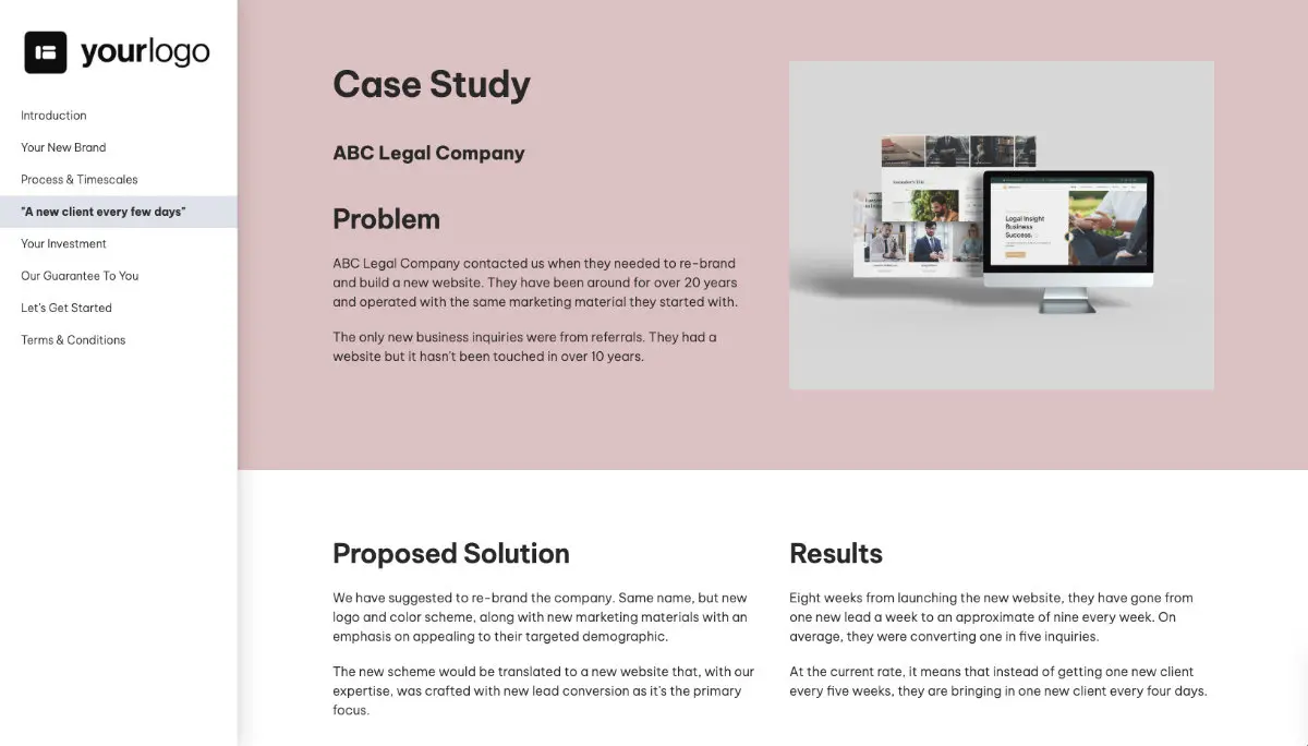 Brand Design Proposal Template - Case study example