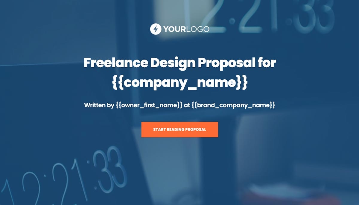 Freelance Design Proposal Template - Visually stunning cover