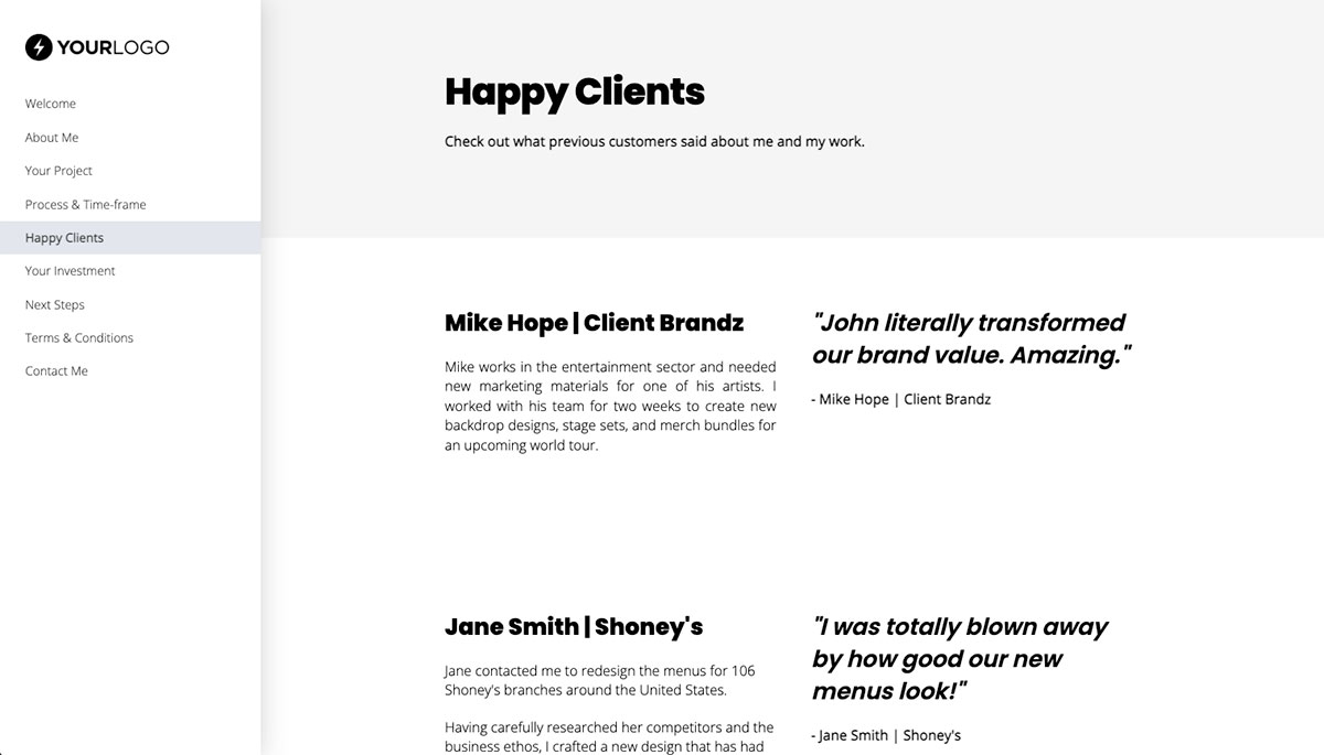 Freelance Design Proposal Template - Case study example