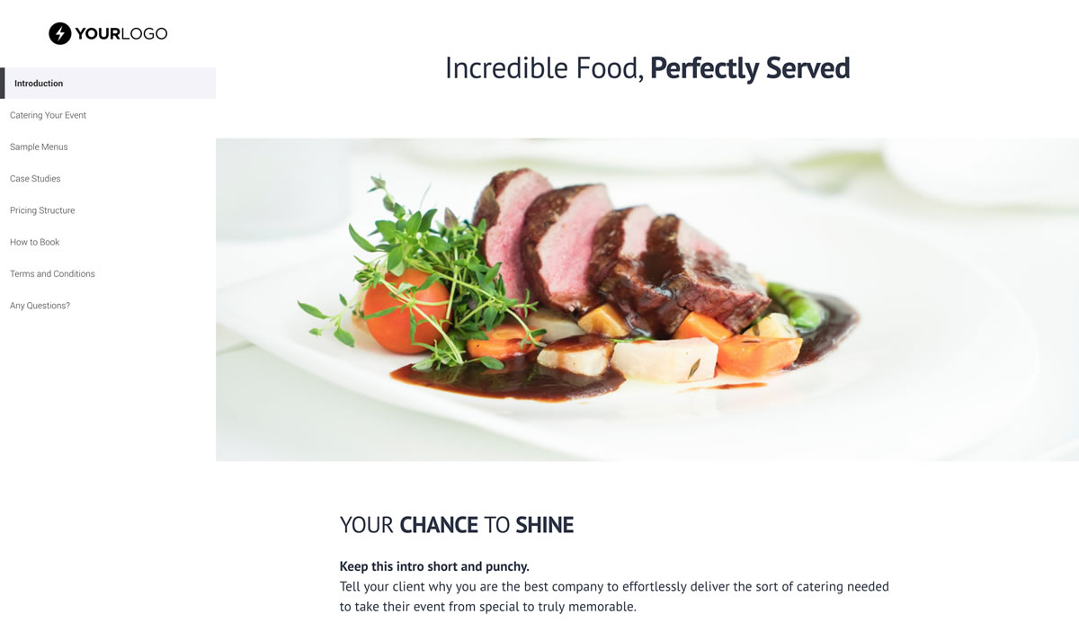 Free Catering Proposal Template from betterproposals.io