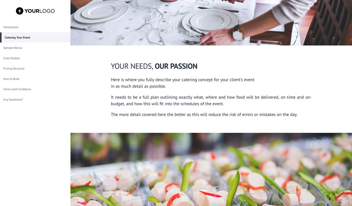 Free Catering Proposal Template from betterproposals.io