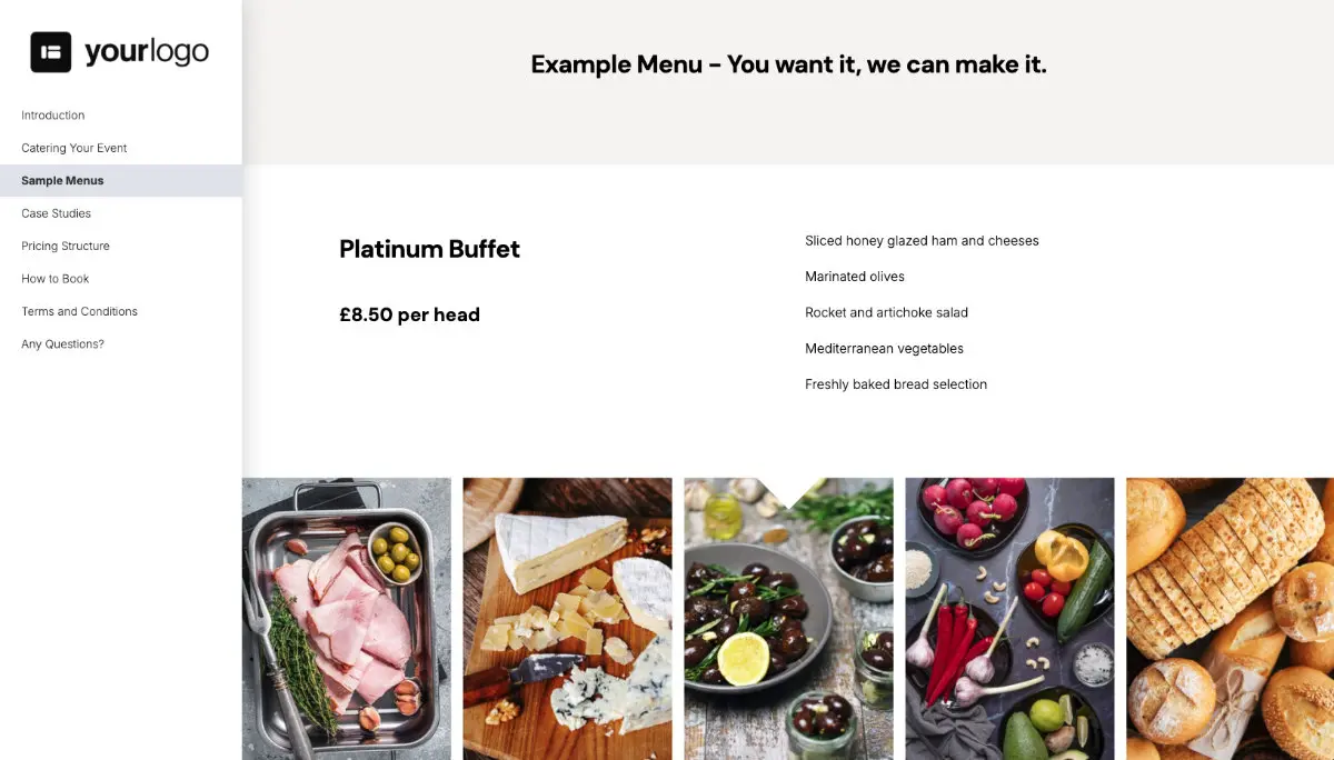 Catering Proposal Template - Process and timescales