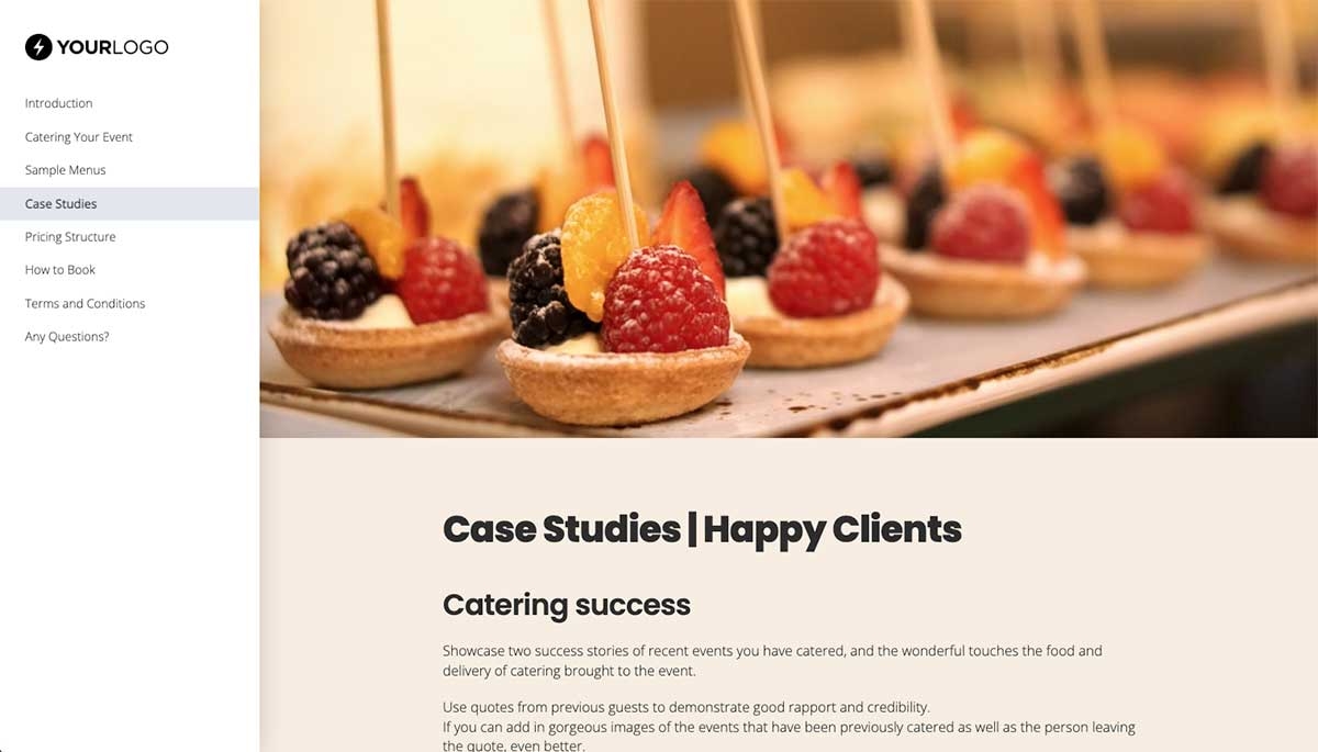 Catering Proposal Template - Case study example