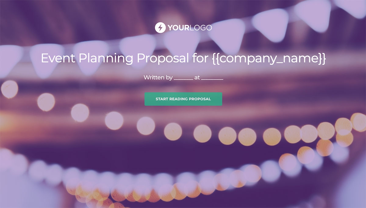 Event Planning Proposal Template Slide 1