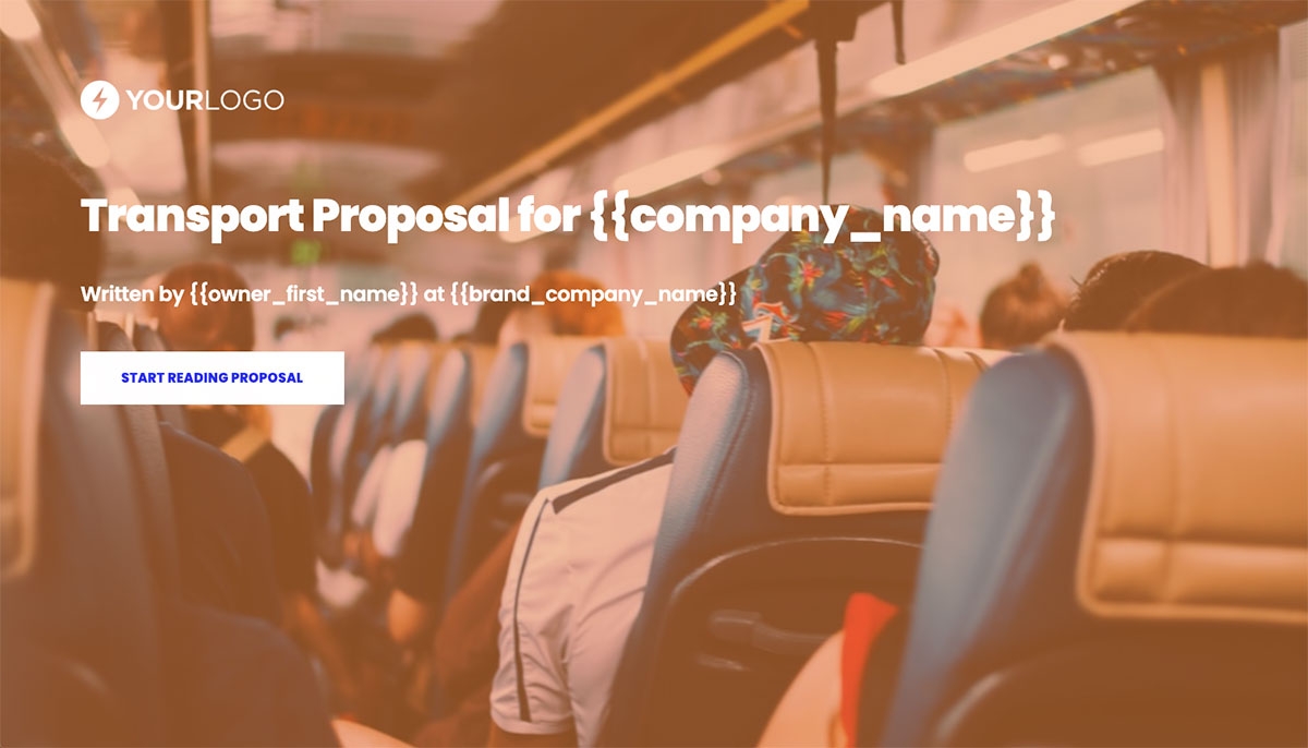 Transportation Proposal Template - Visually attractive cover