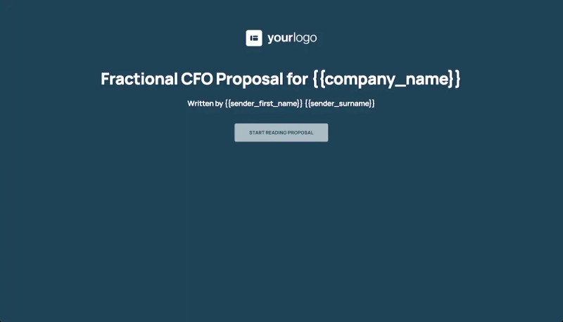 Fractional CFO Proposal Template