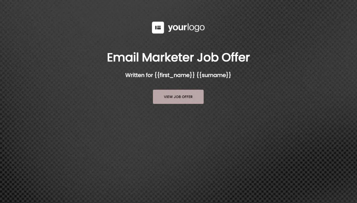 Email Marketer Job Offer Template - Beautiful Cover