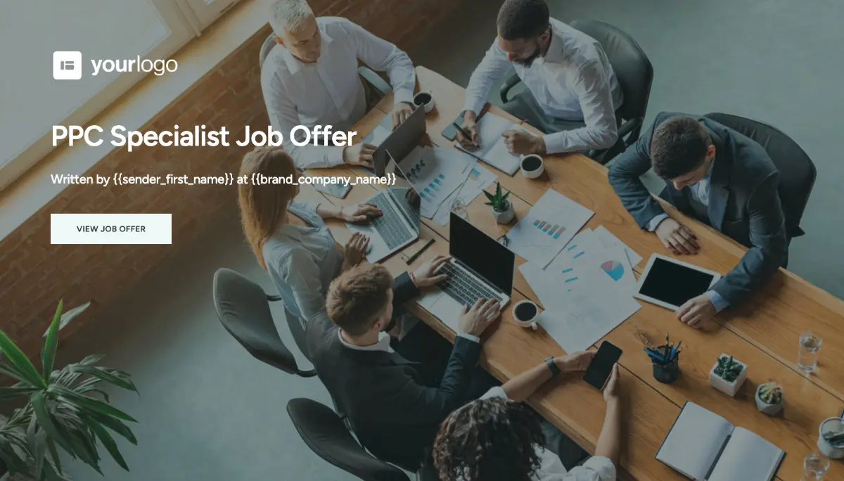 PPC Specialist Job Offer Template - Beautiful Cover
