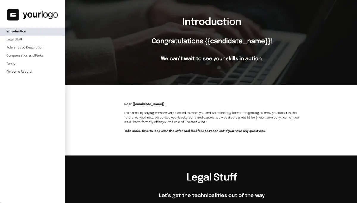 Content Writer Job Offer Template - Pre-Written Introduction