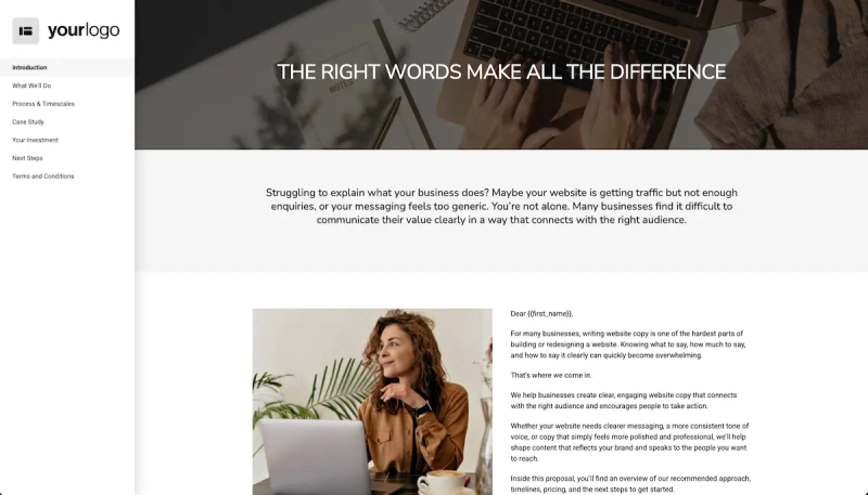 Website Copywriting Proposal Template Slide 2