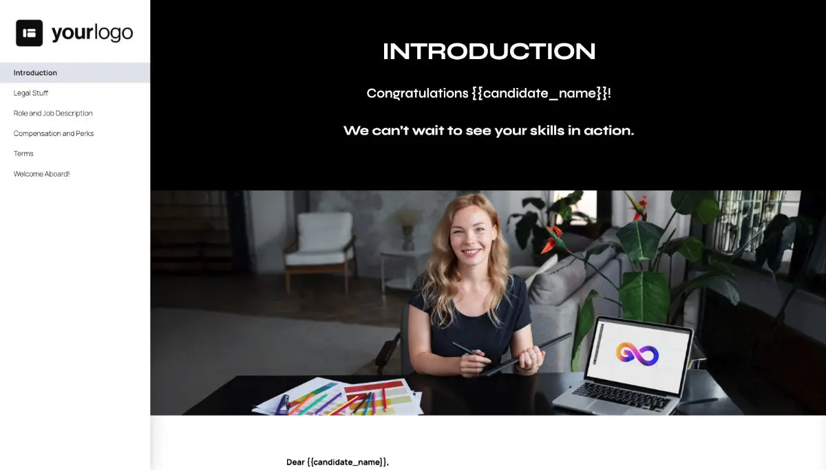 Graphic Designer Job Offer Template - Pre-Written Introduction