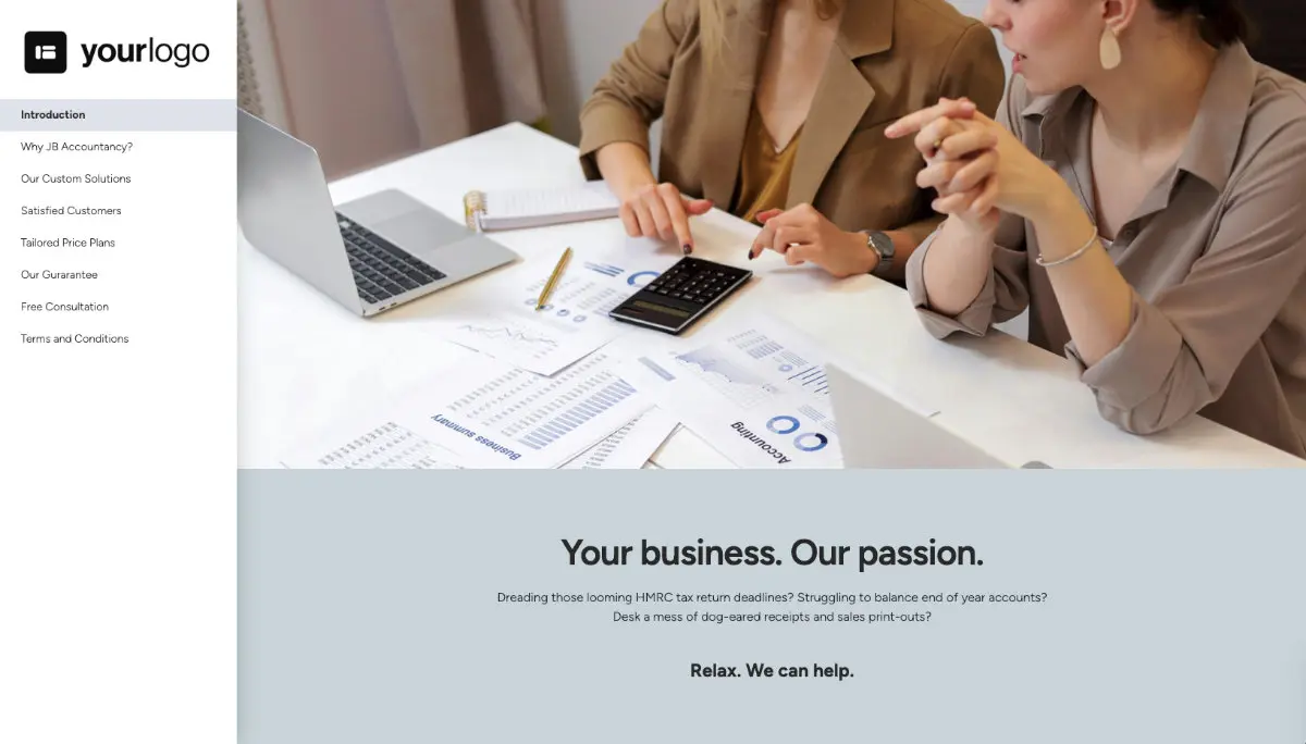 Accounting Proposal Template - Pre-written services section