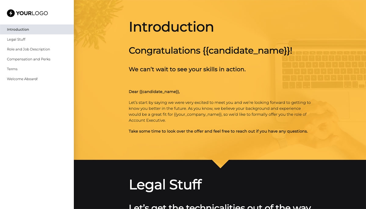 Account Executive Job Offer Template - Pre-Written Introduction