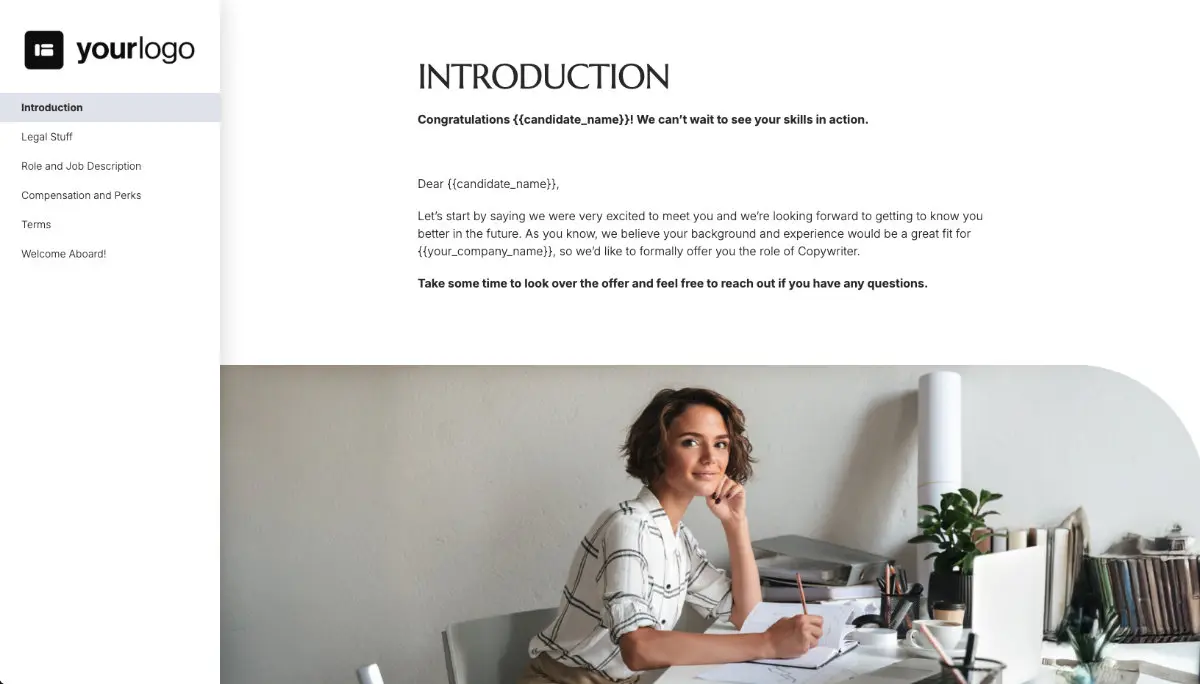 Copywriter Job Offer Template - Pre-Written Introduction