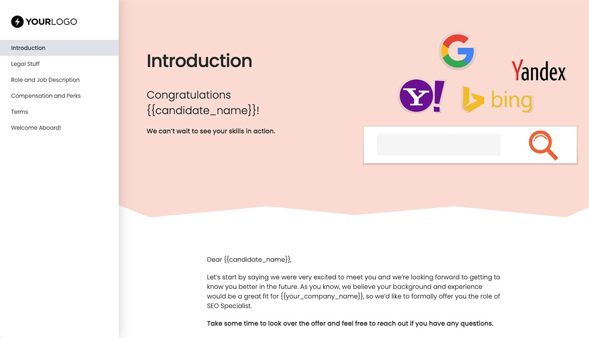 SEO Specialist Job Offer Template - Pre-Written Introduction
