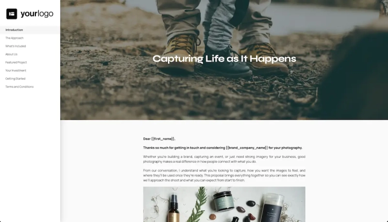 General Photography Proposal Template - A pre-written introduction