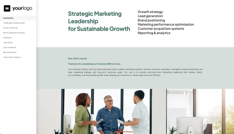 Fractional CMO Proposal Template - Set out the opportunity