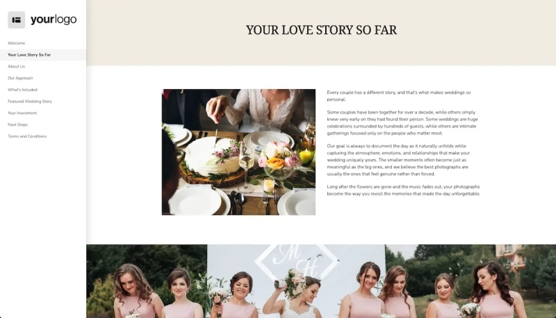 Wedding Photography Proposal Template - Explain how you work
