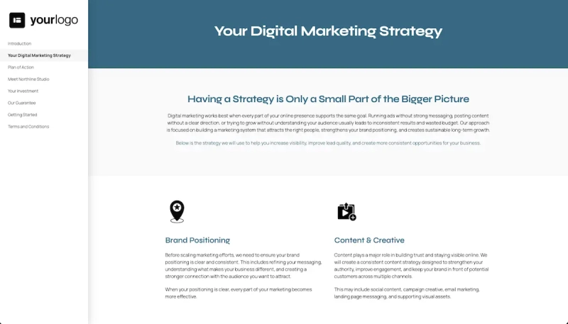Digital Marketing Proposal Template - Your digital marketing strategy