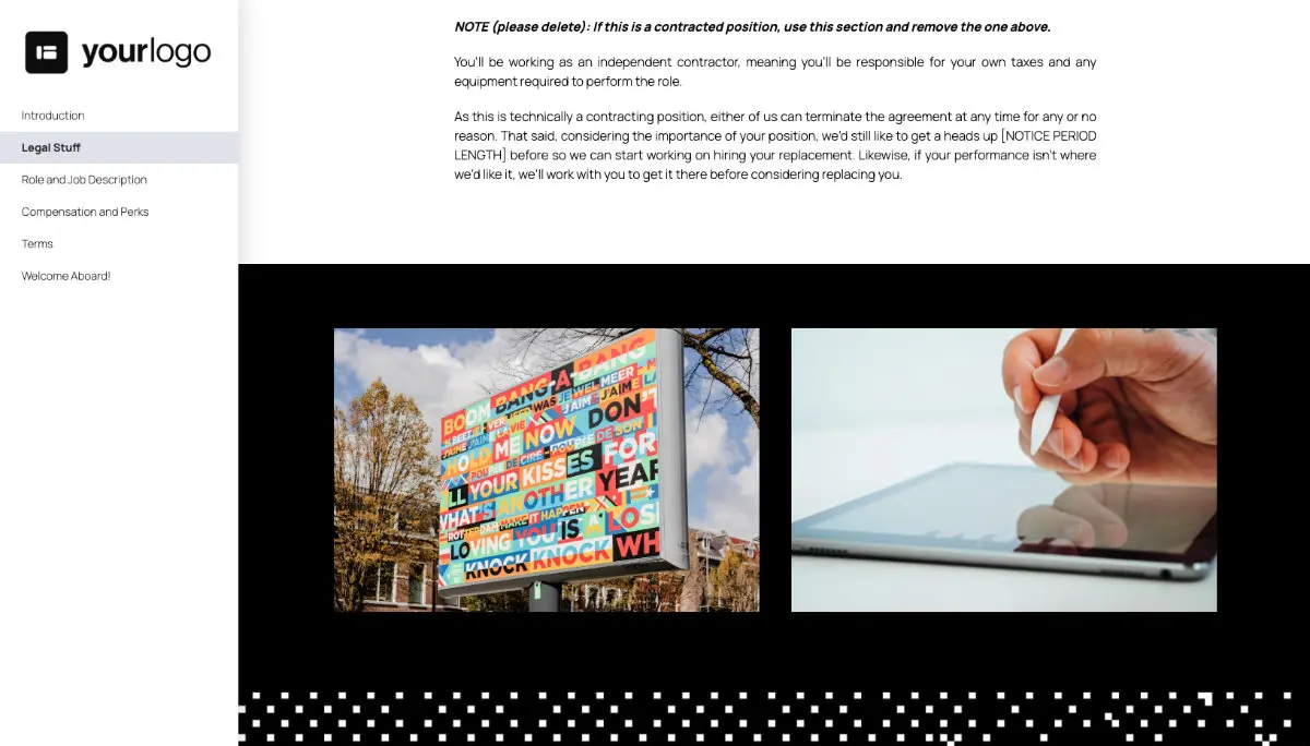 Graphic Designer Job Offer Template - Employment Details