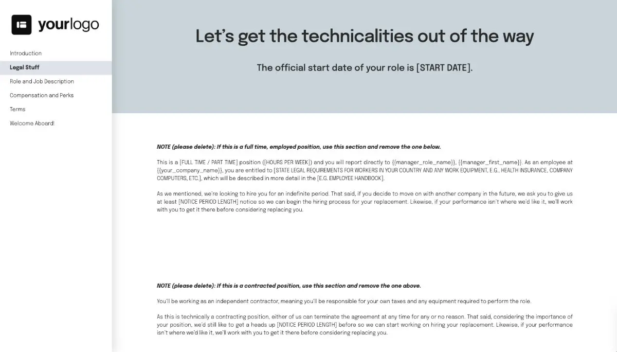 Digital Marketing Manager Job Offer Template - Employment Specifics