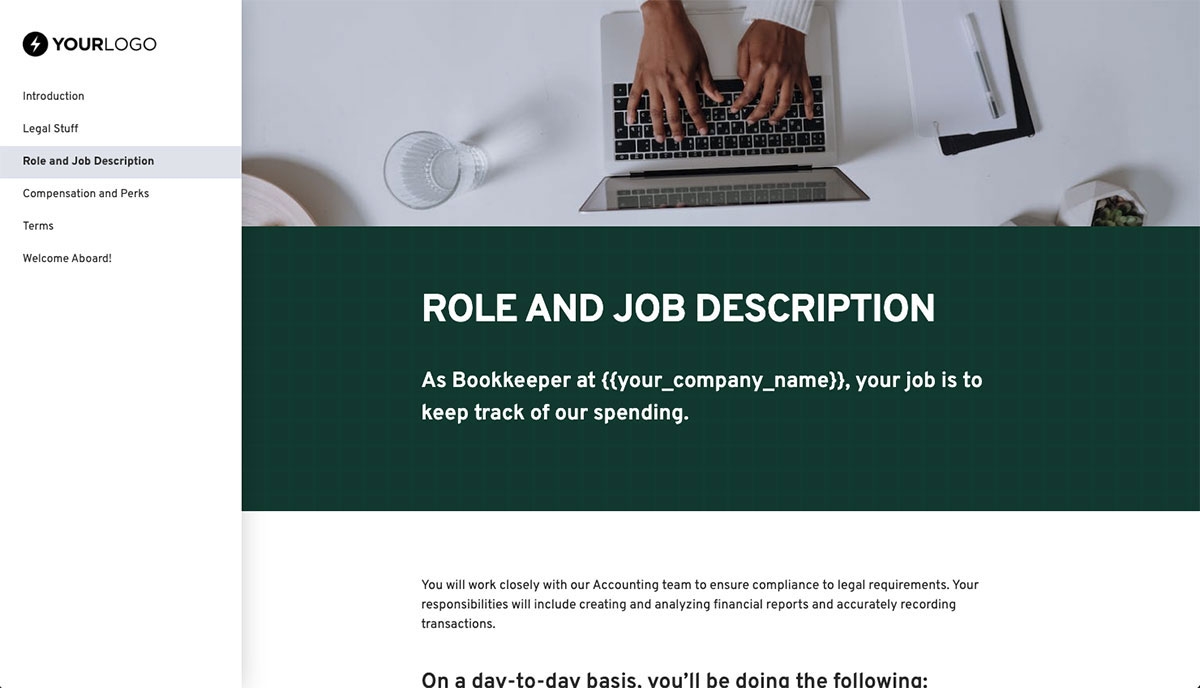 Bookkeeper Job Offer Template - Pre-Written Job Description