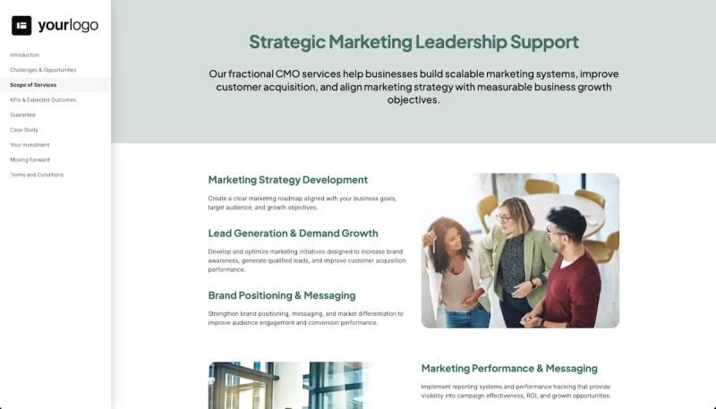 Fractional CMO Proposal Template - Define your role